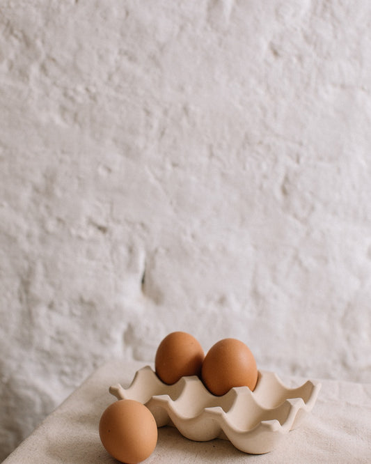 Concrete effect egg tray